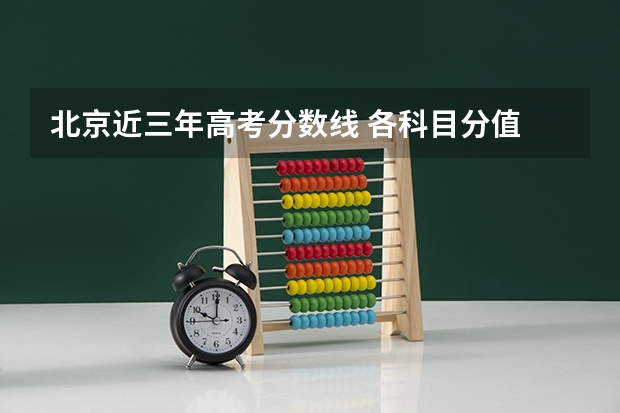 北京近三年高考分数线 各科目分值