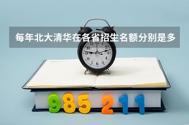每年北大清华在各省招生名额分别是多少呢？