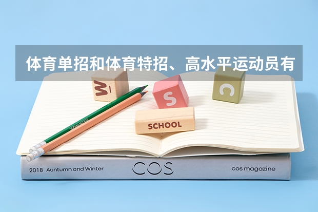 体育单招和体育特招、高水平运动员有什么区别?