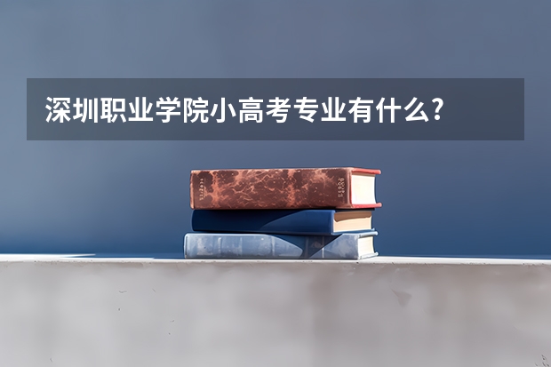 深圳职业学院小高考专业有什么?
